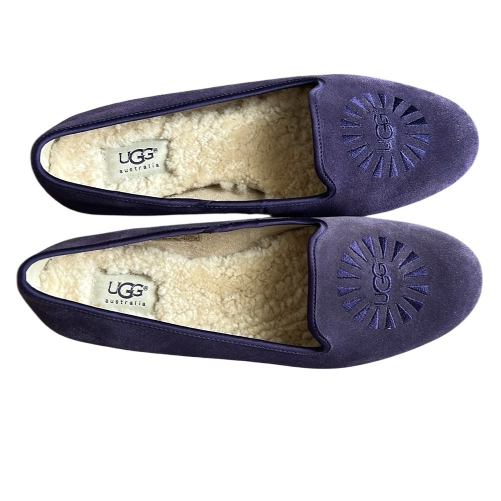 UGG‎ Women's Purple Leather/Sheepskin Alloway Slippers Shoes Indoor Outdoor 9
